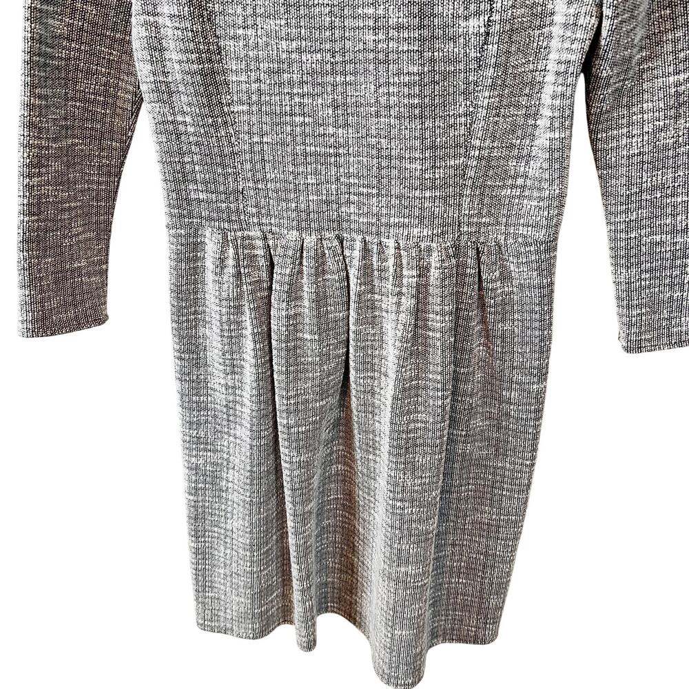Tibi New York Tweed Knit Sheath Dress Long Sleeve Scoop Neck Zipper Back Size 6 - Picture 3 of 8